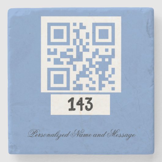 143 QR-Code-Meldung, dekodieren, sagen wir es.PS Steinuntersetzer (Vorderseite)
