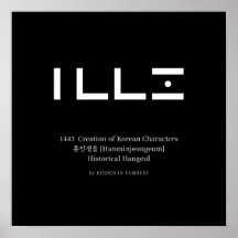 1443 Schaffung Koreanischer Zeichen Minimalistisch