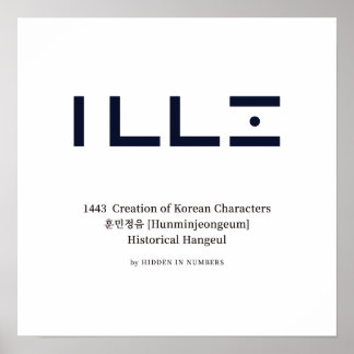 1443 Schaffung Koreanischer Zeichen Minimalistisch Poster