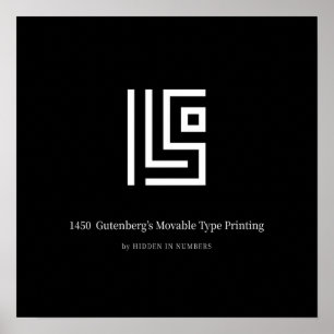 1450 Gutenberg Bewegliche Type Minimalist  Poster