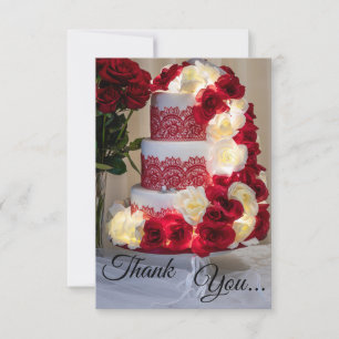 1458-Wedding Cake, Bouquet, Rings and Veil Dankeskarte