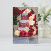 1458-Wedding Cake, Bouquet, Rings and Veil Einladung (Stehend Vorderseite)