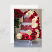 1458-Wedding Cake, Bouquet, Rings and Veil Einladung (Vorne/Hinten)