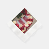 1458-Wedding Cake, Bouquet, Rings and Veil Serviette (Ecke)