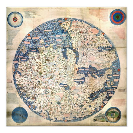 1458 World Map by Fra Mauro Fotodruck (Vorne)