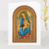 1470 Botticelli Madonna and Child Enthroned  Karte (Gelbe Blume)