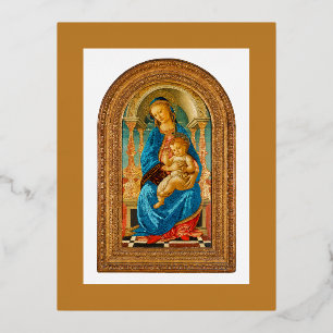 1470 Botticelli Madonna mit Kind auf dem Thron Folie Einladungspostkarte