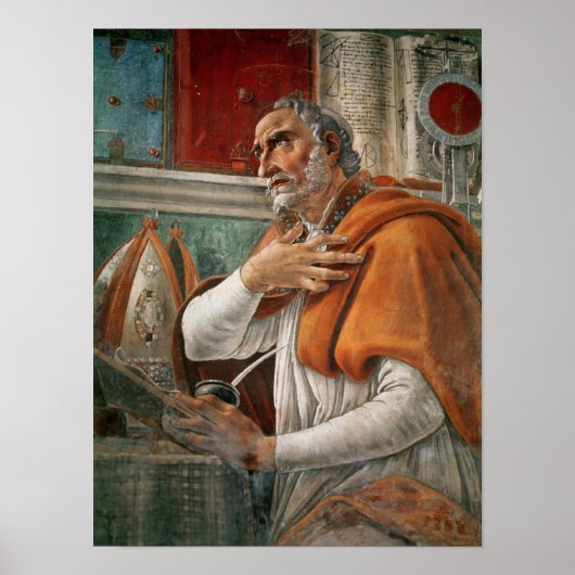1480, St. Augustine in seiner Zelle Poster (Vorne)