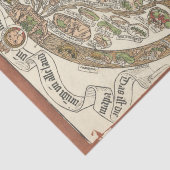 1480 Woodcut World Map Tissue Paper Seidenpapier (Detail)