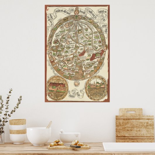1480 World Map Poster (Küche)