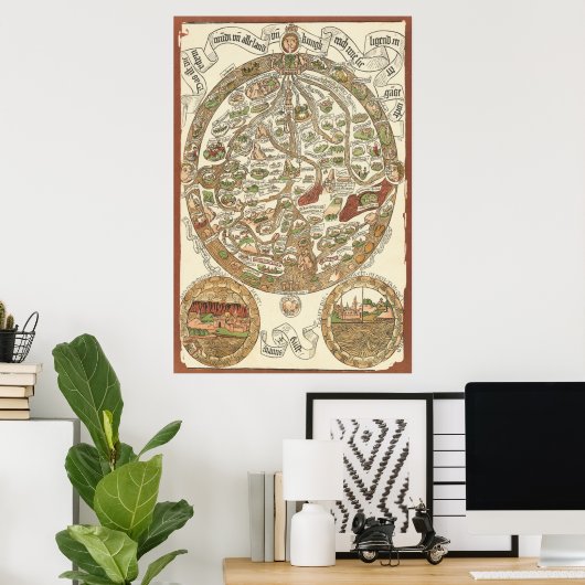 1480 World Map Poster (Heimbüro)