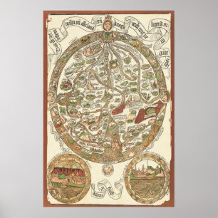 1480 World Map Poster