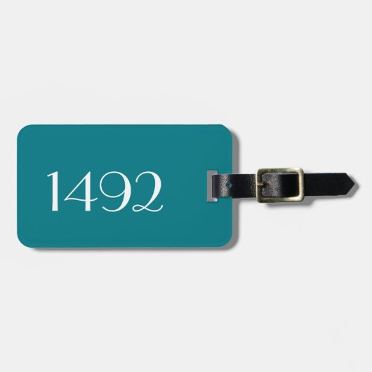 1492 Gepäckanhänger mit Ledergurt (Vorderseite horizontal)