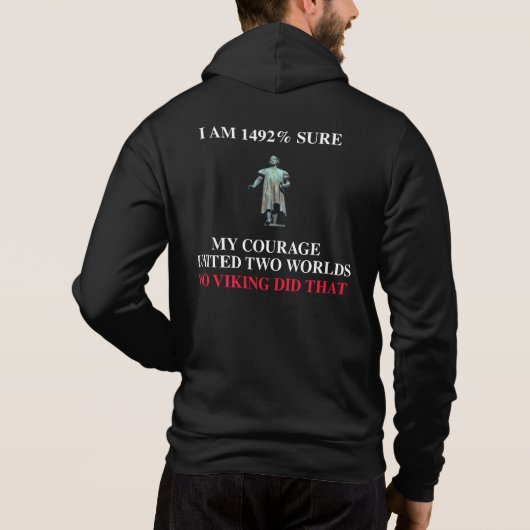 1492% Hoddie mit Reißverschluss Hoodie (Rückseite)