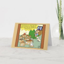 1498 Piraten und Katzen von Schweinen Cartoon Dankeskarte