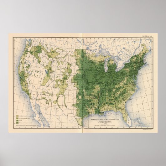 149 Pferde, Maultiere, Esel/Quadratmeilen Poster (Vorne)