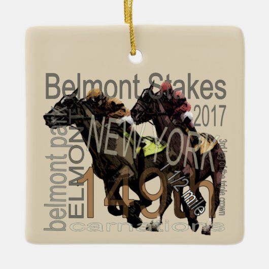 149th Belmont Stakesthoroughbred-Pferderennen Keramikornament (Vorderseite)