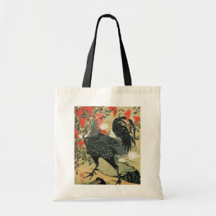 14. 南 天 雄 図, 若 Rote Nuts und Rooster, Jakuchu, 鶏 Tragetasche