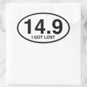 14,9 Ich Got verloren Ovaler Aufkleber (Tasche)