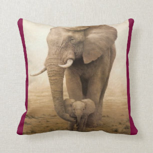 #14-Afican Elefant-Kuh und Kalb Kissen