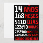 14 AÑOS SIENDO INKREIBLE - Feliz 14 cumpleaños Einladung (Vorne/Hinten)