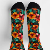 14 Crew-Socken mit Blumenmuster Socken (Oben)