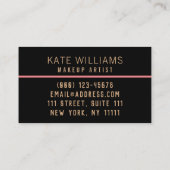 14 Elegante Blume, elegante, rosa Blume Visitenkarte (Rückseite)