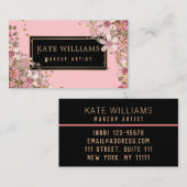 14 Elegante Blume, elegante, rosa Blume Visitenkarte (Vorne/Hinten)