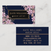 14 Elegante Blume, elegante, rosa Blume Visitenkarte (Vorne/Hinten)