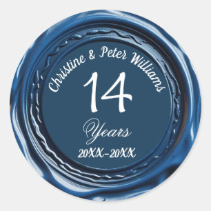 14. Elfenbein Hochzeit Blue Wax Siegel Sticker