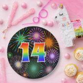 14. Event - Spaß, farbenfroh, kühl, Regenbogen 14 Pappteller (Party)