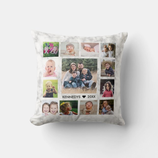14 Familienfotos erstellen Sie Ihren eigenen Marmo Kissen (Vorderseite)