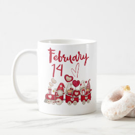 14. Februar, valentinische Gnome trainieren Kaffee Kaffeetasse