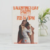 14. Februar Valentins Krasse Beige-Party Einladung (Stehend Vorderseite)