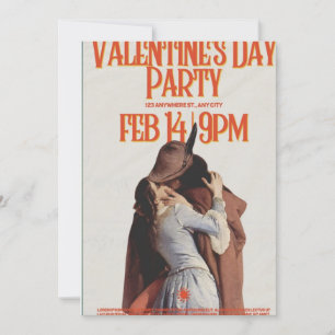 14. Februar Valentinstag Rad Beige Party-Einladung Einladung