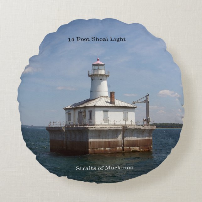 14 Foot Shoal Light Rund Kissen (Vorderseite)