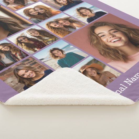 14 Foto Collage - CAN EDIT LILAC optionaler Text Sherpadecke (3/4)