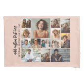 14 Foto Collage Grid - 2 Textfelder - Galerie Kissenbezug (Vorderseite)