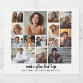 14 Foto Collage Grid - 2 Textfelder - Schwarz-weiß Bierflaschenetikett (Einzelnes Label)