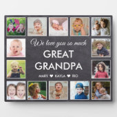 14 Foto Collage Liebe You Great Opa Chalkboard Fotoplatte (Vorderseite)