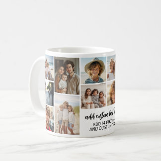 14-Foto-Collage-Raster - 2 Textfelder - schwarz we Kaffeetasse