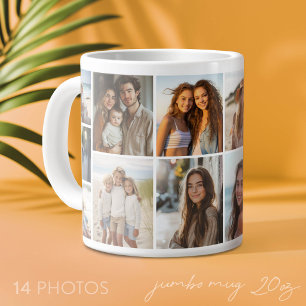 14-Foto-Collage-Raster - minimalistisch modernes W Jumbo-Tasse