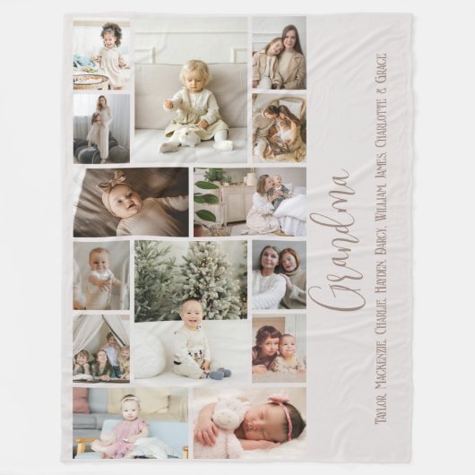 14 Foto-Collage und Textvorlage personalisiert Fleecedecke (Vorderseite)