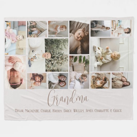 14 Foto-Collage und Textvorlage personalisiert Fleecedecke (Vorderseite (Horizontal))