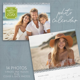 14 Foto-Vollabdeckung - modernes minimalistisches  Kalender
