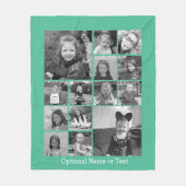 14 FotoCollage - CAN EDIT FARBEN optionaler Text Fleecedecke (Vorderseite)