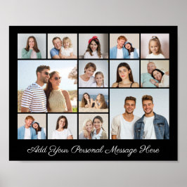 14 FotoCollage Fügen Sie Ihren eigenen Gruß hinzu Poster