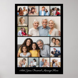 14 FotoCollage Fügen Sie Ihren eigenen Gruß hinzu Poster