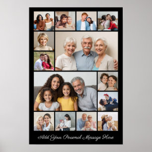 14 FotoCollage Fügen Sie Ihren eigenen Gruß hinzu Poster