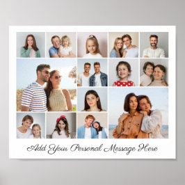 14 FotoCollage Fügen Sie Ihren eigenen Gruß hinzu Poster